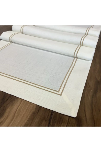 OYA home Altın Simli Runner Cift Dikişli 40*145 Cm - 3