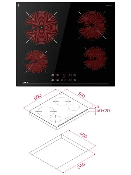 Teka Siyah Ankastre Set (TBC 64010 Ocak/HLB 8400 Fırın/DLV 68660 Davlumbaz) - 2