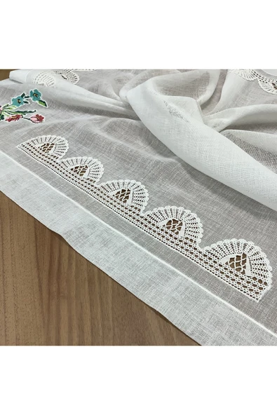 OYA home Dantelli & Kaneviçeli Kare Örtü - 100 *100  cm - 2