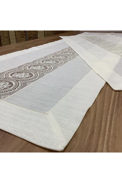 OYA home Gül Desen Dantelli Salon Takımı -2 parça - 6