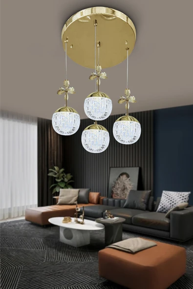 Alize Modern Sarkıt Cam Toplu Led Avize - 2