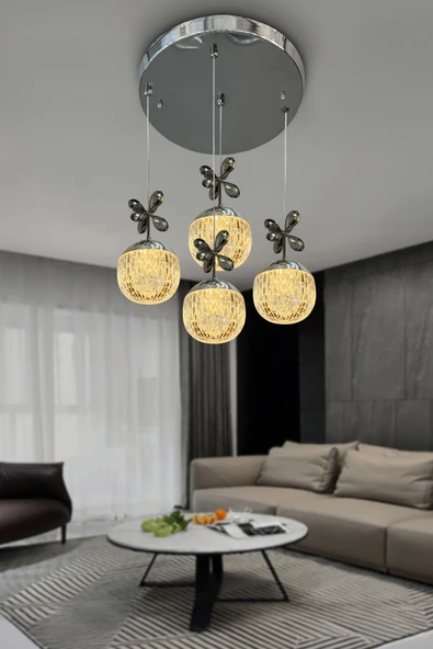 Alize Modern Sarkıt Cam Toplu Led Avize - 3