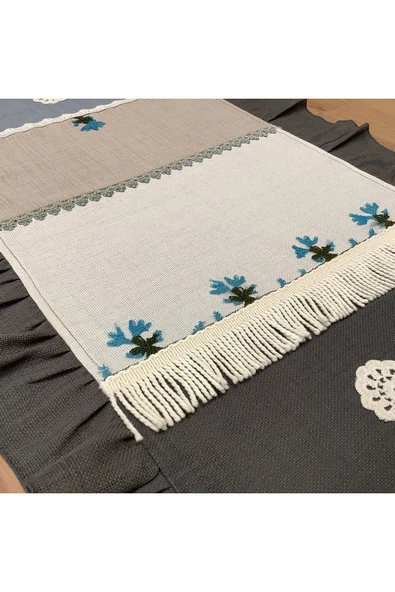 OYA home Patchwork & Fırfırlı & iğne Oyalı & El Dantelli Ranır -50*150 cm - Resim 3