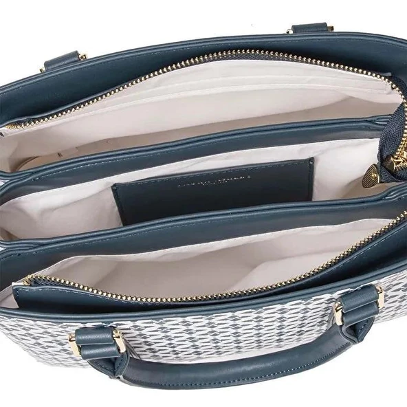 Laura Ashley LA0092010493-079 Lacivert-Beyaz Kadın Çanta - Resim 4