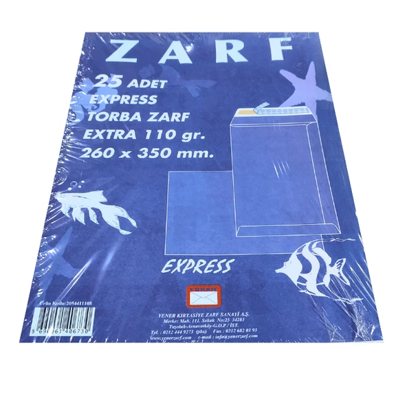 Yener Zarf Express Beyaz Torba Zarf Extra 110 Gr 26X35 Cm | AS-11128 - 3