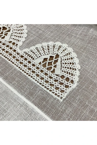 OYA home Dantelli & Kaneviçeli Kare Örtü - 100 *100  cm - 4