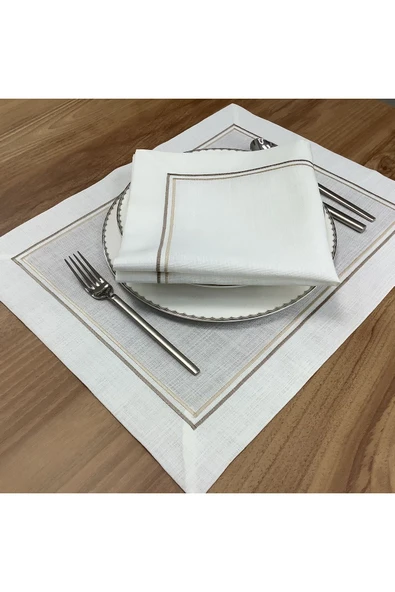 OYA home Çift Amerikan Servis ve Peçete - 4 parça - 2