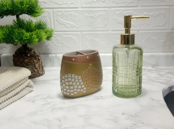 SIVI SABUNLUK VE DİŞ FIRÇALIK 2 Lİ SET,MOZAİK - Resim 3