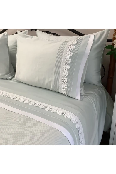 OYA home Dantelli Pamuklu Pike Takımı - Çağla Yeşili - 6 parça - 5
