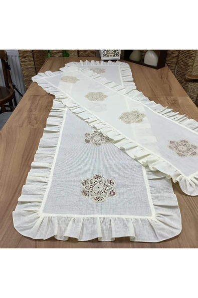 OYA home Dantelli & Fırfırlı Ranır Takım - 2 Parça - 2