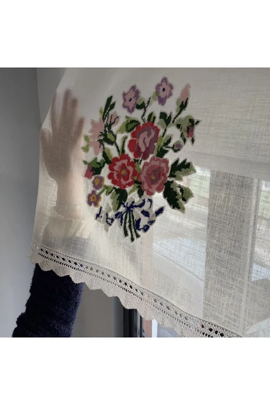 OYA home Kaneviçe Aplikeli Tül Perde - 85*200 cm - 6