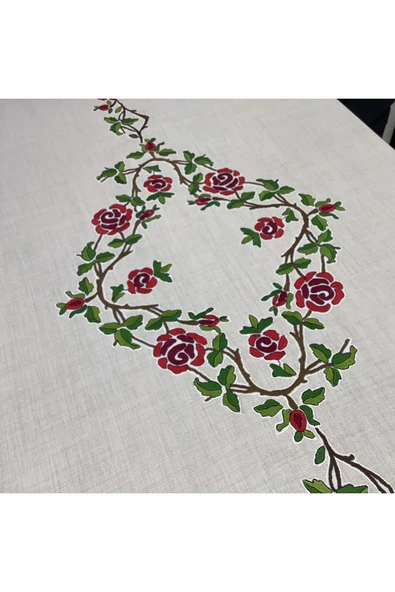 OYA home Kaneviçe İşleme Aplikeli Masa Örtüsü-160*260 cm