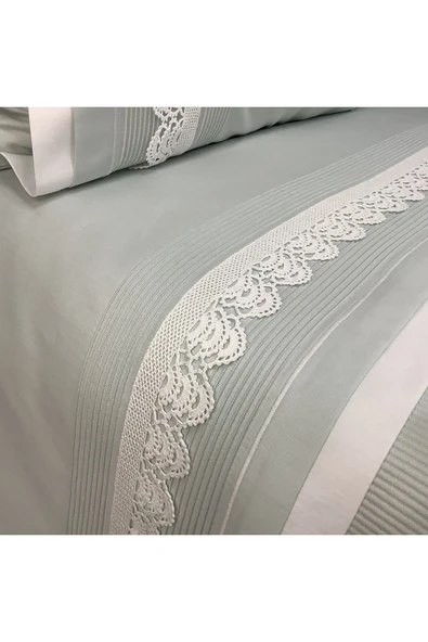 OYA home Dantelli Pamuklu Pike Takımı - Çağla Yeşili - 6 parça - 2