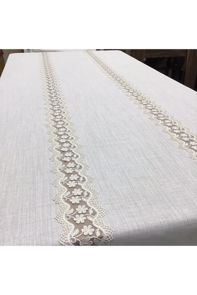 OYA home Mini Papatya Dantelli Masa Örtüsü -160*260 Cm - 4
