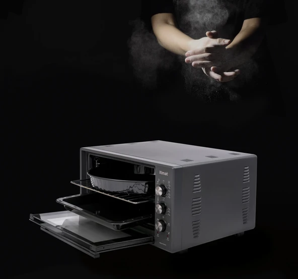 Itimat 8032 50LT Timerli Termostat Turbo Fanlı Çift Camlı Fırın Titanyum - 5