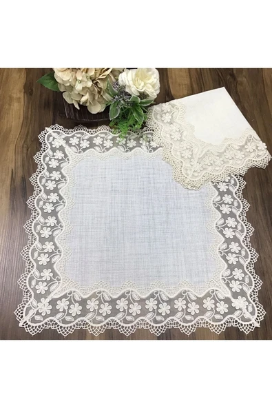 OYA home Mini Papatya Dantelli Oda Takımı -5 Parça - 6