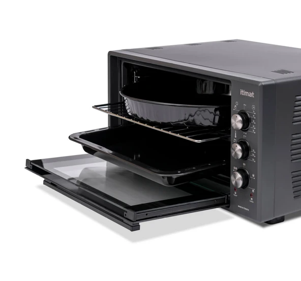 Itimat 8032 50LT Timerli Termostat Turbo Fanlı Çift Camlı Fırın Titanyum - 3