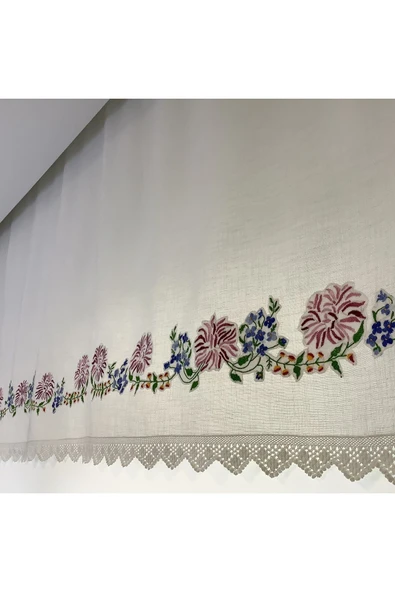 OYA home Kaneviçeli Aplikeli Perde -90*200 cm - 6