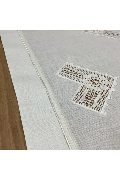 OYA home El Işi Dantelli Amerikan Servis (8)& Peçete(8) & Ranır(1) Set - 17 Parça - Resim 5