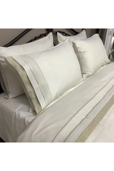 OYA home Gold Sim Keten Nevresim Takımı-6 Parça - 2