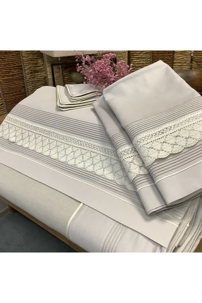 OYA home Dantelli Pamuklı Pike Takımı - 6 parça - 6