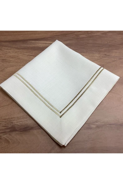 OYA home Gold Çift Piko Dikişli Ranır(1) & Amerıkan Servıs (8) & Peçete(8) Set -17 Parca - 3