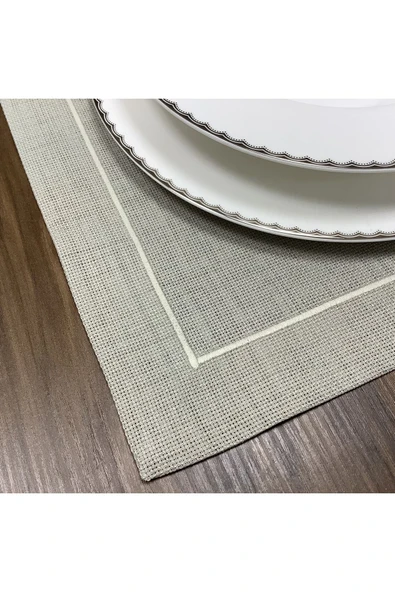 OYA home Taş Rengi Amerikan Servis(8)& Kaşıklık(8) & Ranır(1)- Set (17 Parça ) - Resim 3