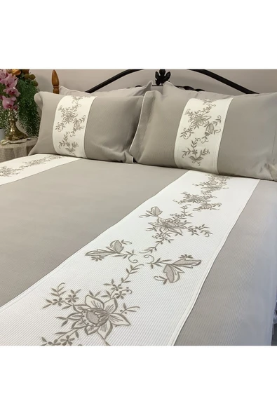 OYA home El İşlemeli Vizon Pike Takımı - 6 parça