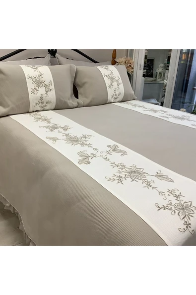 OYA home El İşlemeli Vizon Pike Takımı - 6 parça - 2