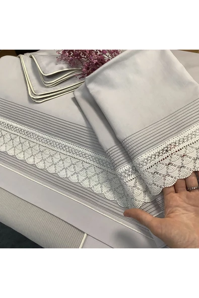 OYA home Dantelli Pamuklı Pike Takımı - 6 parça - 5