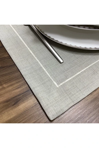 OYA home Taş Rengi Amerikan Servis (6) & Peçete (6) & Ranır (1) Set -13 Parça - Resim 4