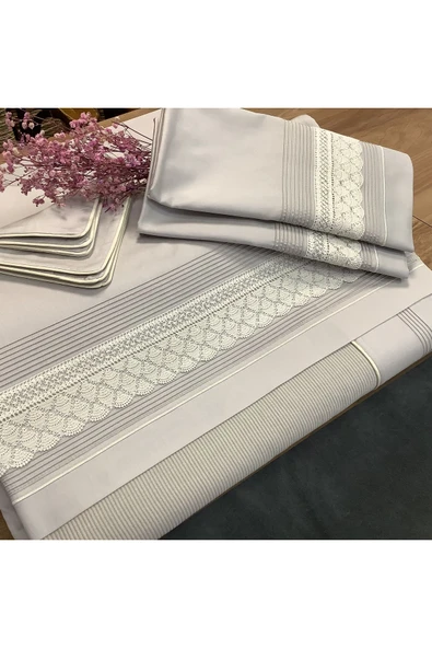 OYA home Dantelli Pamuklı Pike Takımı - 6 parça