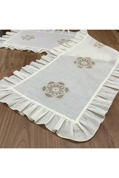 OYA home Dantelli & Fırfırlı Ranır Takım - 2 Parça