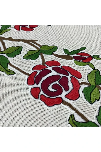 OYA home Kaneviçe İşleme Aplikeli Masa Örtüsü-160*260 cm - 5