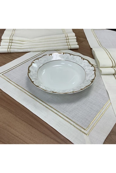 OYA home Altın Sim Çift Pikolu Amerikan Servis(6) & Ranır(1) Set -7 Parça - 4