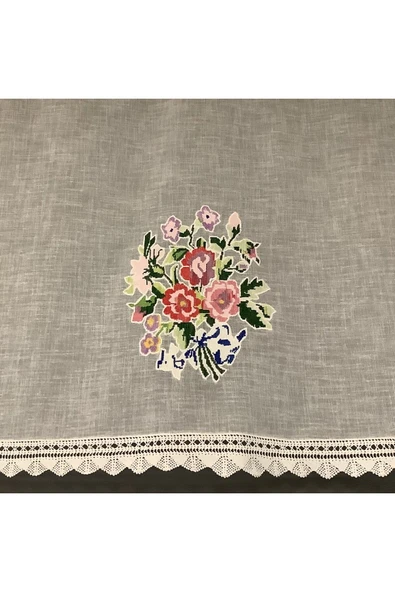 OYA home Kaneviçe Aplikeli Tül Perde - 85*200 cm - 2