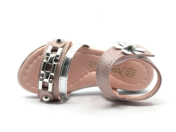 İremsu Kız Çocuk Güllü Zincirli Sandalet Çocuk Ayakkabı - Resim 7