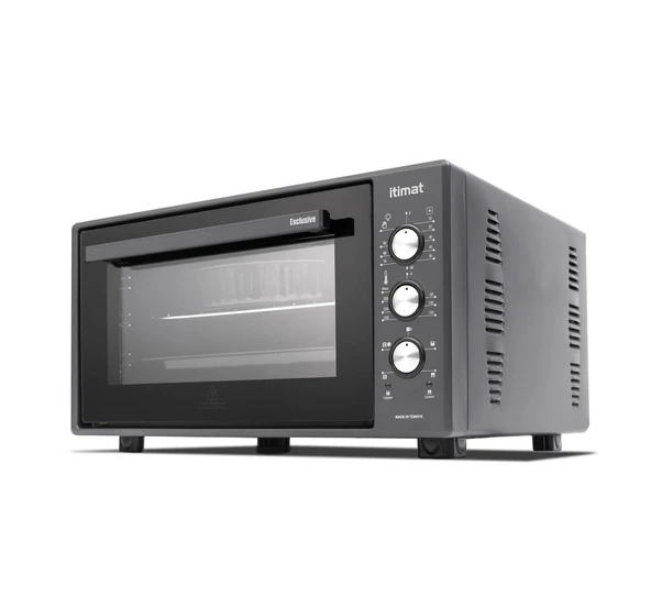 Itimat 8032 50LT Timerli Termostat Turbo Fanlı Çift Camlı Fırın Titanyum