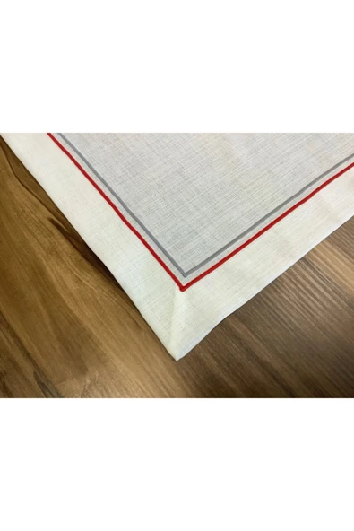 OYA home Kırmızı & Gri Li Ranır(1) & Amerikan Servis (8) Set - Toplam 9 Parca - Resim 4