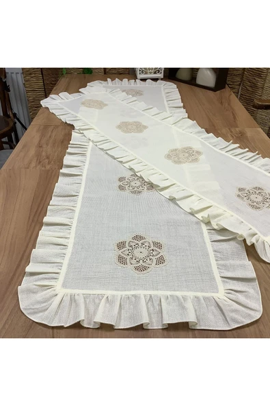 OYA home Dantelli & Fırfırlı Ranır Takım - 2 Parça - 4