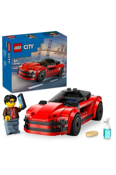 LEGO ® City Kırmızı Spor Araba 60448 - 5+ Yaratıcı Oyuncak Yapım Seti (109 Parça)