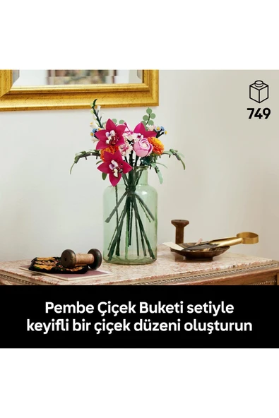 LEGO ® Botanicals Pembe Çiçek Buketi 10342 - 18+ Çiçek Model Yapım Seti (749 Parça) - 6