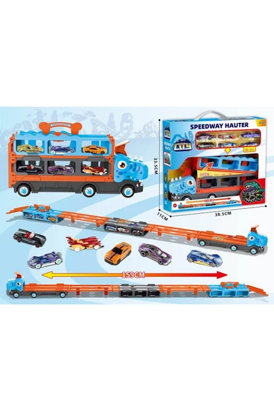 Vardem Dinazor Sürat Pistli Tır Uzayabilen Parkurlu Sürat Pisti 159 cm 6 Araçlı - 5