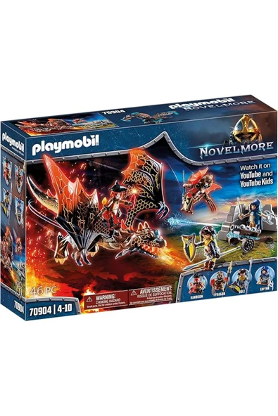 Orqinel Playmobil 70904 Novelmore Şövalyeleri Ejderha Saldırısı, Ortaçağ Kalesi ve Şövalyeler Oyuncağı, eğle