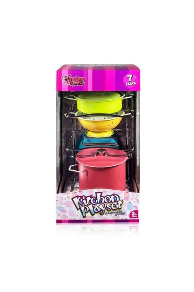 VARDEM OYUNCAK Vardem 7 Parça Raflı Renkli Emaye Tencere Tava Seti - 2