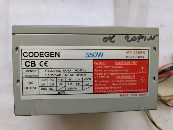 2. EL CODEGEN 350W 20 PIN POWER SUPPLY