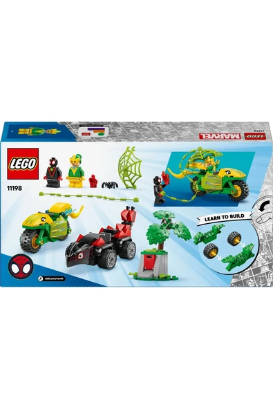LEGO ® Marvel Spin ve Electro Dinozor Aracı Takibi 11198 - 4+ Yaratıcı Oyuncak Yapım Seti (124 Parça) - 4