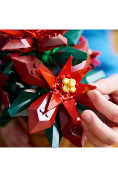 LEGO Icons Ponssetya 10370 Yetişkinler İçin Atatürk Çiçeği (Poinsettia) Yapım Seti (608 Parça) - 8