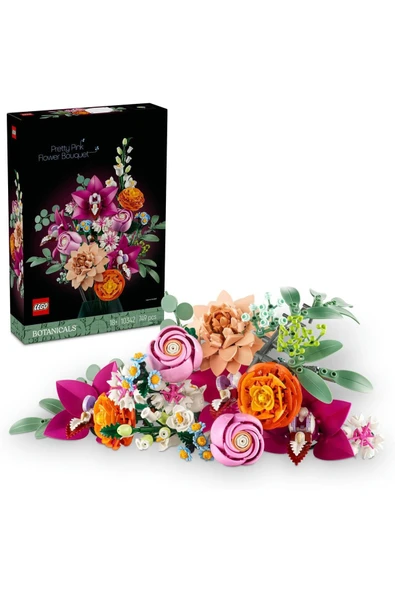 LEGO ® Botanicals Pembe Çiçek Buketi 10342 - 18+ Çiçek Model Yapım Seti (749 Parça)