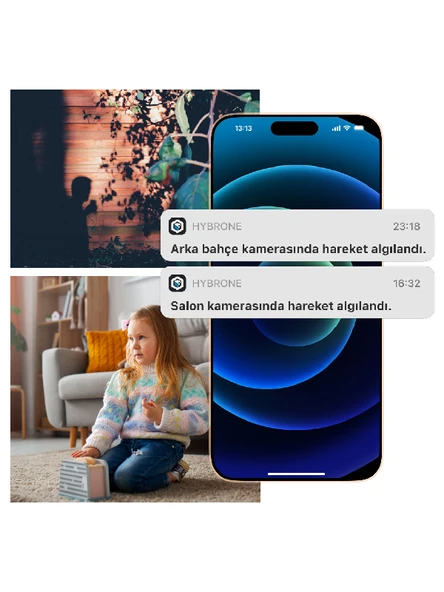 Hybrone Fold Katlanabilir Wi-Fi Akıllı Kamera, İnsan Algılama Çift Yönlü Sesli Görüşme, Hareket Algılama, Siren Özelliği - 6